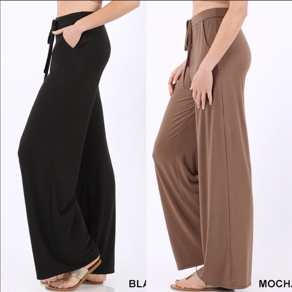 PLUS SIZE comfy lounge trousers pants BLACK - Picture 2 of 3